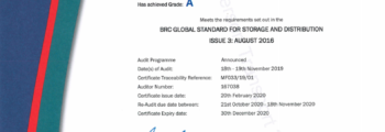 Stephen Sanderson Transport Ltd Achieve BRC Global Standard for Storage and Distribution